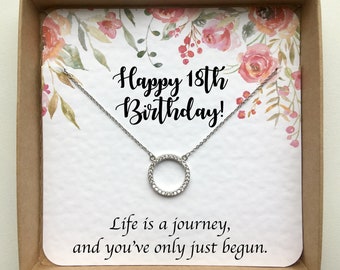 18.Geburtstagsgeschenk für Mädchen, 18.Geburtstagsgeschenk für Tochter, 18.Geburtstagskette für Sie, 18 Jahre altes Schmuckgeschenk