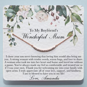 To My Boyfriend&#39;s Mom Necklace, Future Mother in Law Christmas Gift, Boyfriends Mom Mother&#39;s Day Present, Birthday Gift, Christmas Gift