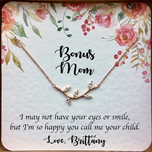 Bonus Mom Necklace, Stepmother Gift, Second Mom Gift, Step Mom Wedding Gift from Bride or Groom, Birthday Jewelry I May Not Have Your Eyes