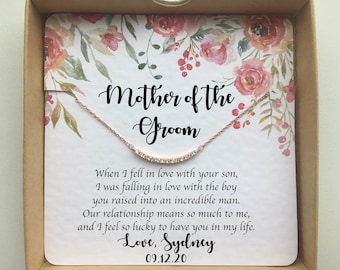 Mother of the groom gift, Mother in law wedding gift from bride, Mother of the groom necklace, Mother of groom gift