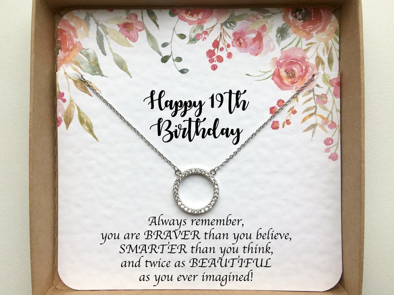 19th birthday gift for girls 19th Birthday Necklace 19th