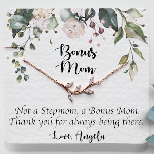 Personal Bonus Mom Gift, Elegant Jewelry for Stepmothers Birthday, Special Stepmom Wedding Gift from Bride or Groom, Best Step Mother Ever