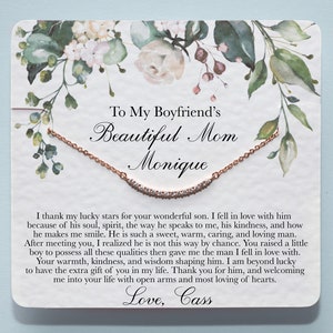 To My Boyfriends Mom Necklace | Custom Birthday Mother&#39;s Day Gifts For Mother In Law | Mothers Day Gifts For Boyfriends Mom From Girlfriend