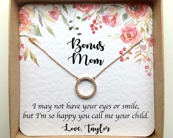 Step Mom Gift, Bonus Mom Gift, Step Mother Necklace, Stepmom of the Bride Gift, Stepmother Birthday Jewelry Present, Bonus Mom Necklace
