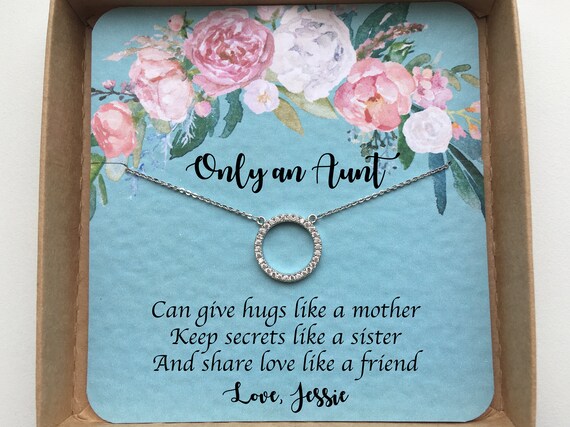 Only An Aunt Can Give Hugs Like A Mother Aunt Gift Aunt Necklace Aunt Jewelry Auntie Gift Gift for Aunt Gifts for Aunties Aunt Birthday Gift