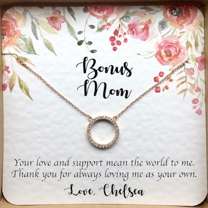 Bonus moeder cadeau van bruid, bonus moeder ketting, stiefmoeder cadeau, stiefmoeder ketting, stiefmoeder huwelijkscadeau van de bruidegom, stiefmoeder verjaardag
