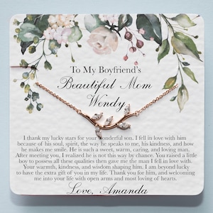 Personalized Boyfriends Mom Gift | To My Boyfriends Mom Necklace | Future Mother in Law Mothers Day Christmas Gifts Dainty Birthday Jewelry