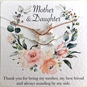 Gioielli per la festa della mamma con biglietto di auguri, collana per la mamma e la figlia, regalo per la festa della mamma della figlia, set di collane per la mamma