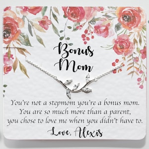 Personalized Bonus Mom Gift Second Mom Gift Bonus Mom Necklace Gifts for Stepmom Step Mom Wedding Gift Stepmother of the Bride Wedding Gift