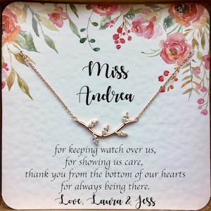 Regali per insegnanti di asilo nido, regali per tate, regali di laurea per l'asilo nido, collana per babysitter, apprezzamento per insegnanti, regalo per assistente all'infanzia
