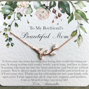 Ketting voor moeder van mijn vriend - schoonmoeder sieraden cadeau voor kerst, verjaardag en Moederdag, berichtkaartje aan moeder vriend