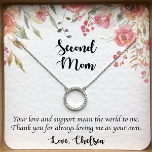 Tweede moedercadeau, bonus moederketting, stiefmoeder huwelijkscadeau CZ ingelegde stiefmoeder sieraden verjaardagscadeau van stiefdochter Cadeau van stiefzoon