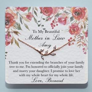 Personalisierte Mutter der Braut Geschenk vom Bräutigam, Schwiegermutter Hochzeitsgeschenk, Braut Mutter Halskette, Schwiegermutter Geschenk am Hochzeitstag