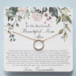 Personalized Boyfriends Mom Gift | To My Boyfriends Mom Necklace | Future Mother in Law Mothers Day Christmas Gifts Dainty Birthday Jewelry