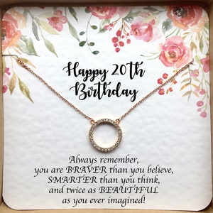 20. Geburtstag Halskette, 20. Geburtstag Geschenk für sie, 20. Geburtstag Geschenk für Tochter Schwester Nichte beste Freundin, 20 Jahre altes Geschenk