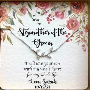 Personalized Stepmother of the Groom Gift, Stepmom of Groom Necklace, Wedding Day Gift Ideas, Step Mother Gift from Bride Step Mom Jewelry