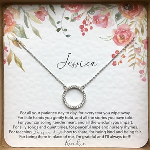 Regalo para niñera, regalo para maestra de jardín de infantes, regalos para proveedor de cuidado infantil, regalo para niñera, collar de niñera, regalo de agradecimiento para proveedor de cuidado infantil