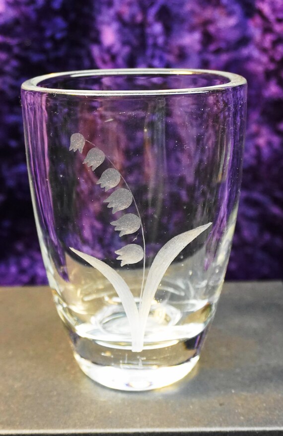 Vintage Orrefors Etched Vase Etsy