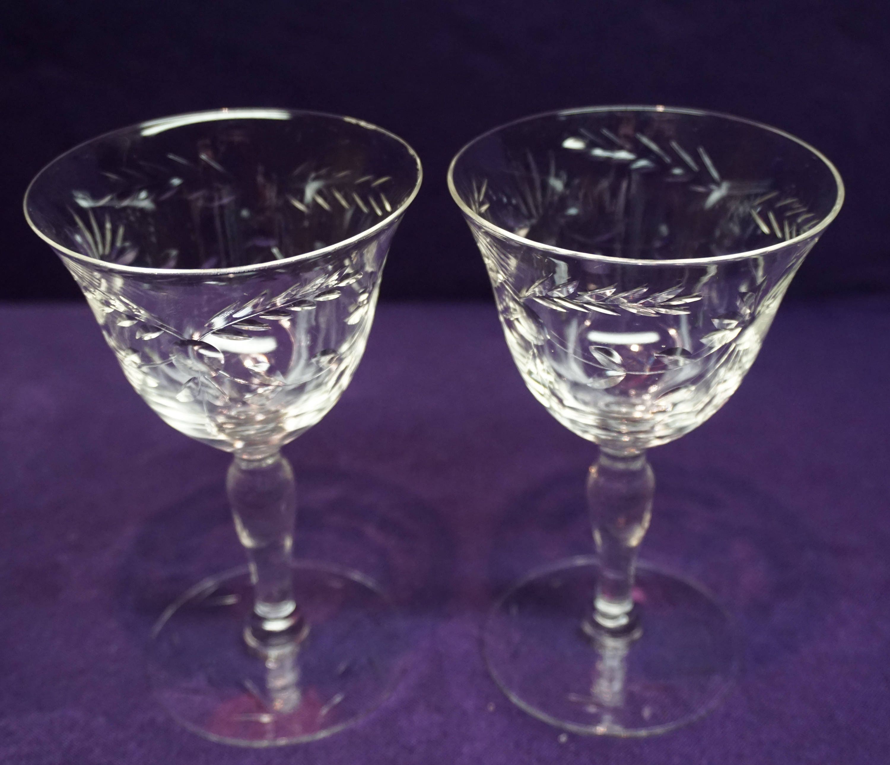 VINTAGE ETCHED CRYSTAL Cordial Glasses 5 x 3 Set Etsy