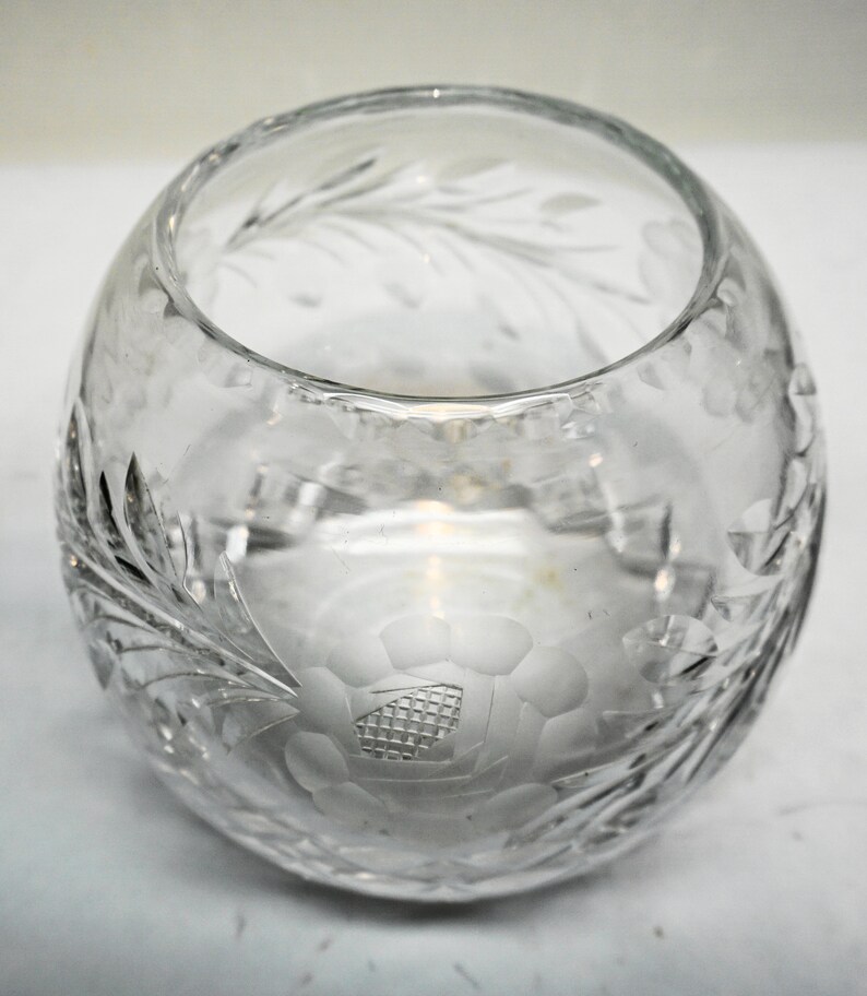 CUT CRYSTAL VOTIVE/Candle Holder 5x5 Flower and Etsy