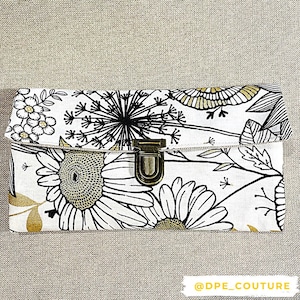 Kit de joyería de viaje, barras, kit de tela con broche, kit de flores beige negro y dorado