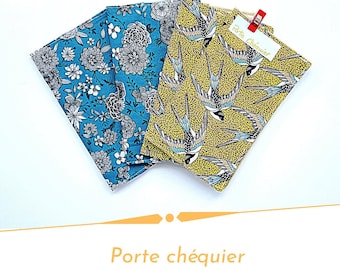 Porte chéquier en tissu et doublure RFID, protège chéquier anti-piratage, compagnon, porte chéquier horizontal