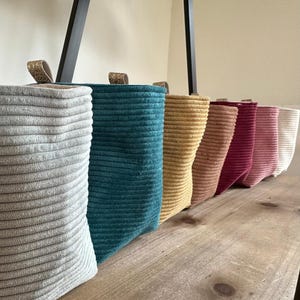 Corduroy basket, pocket emptier or flower pot cover for well-being and cocooning