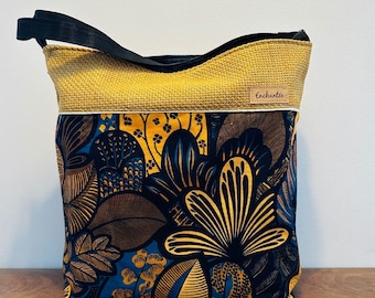 Sac cabas JO jaune graphique de grande taille de plage ou pour les courses pour femme