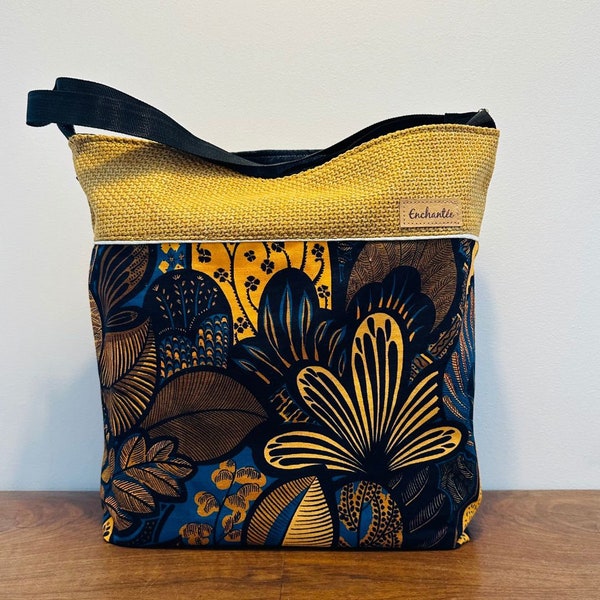 Sac cabas JO jaune graphique de grande taille de plage ou pour les courses pour femme