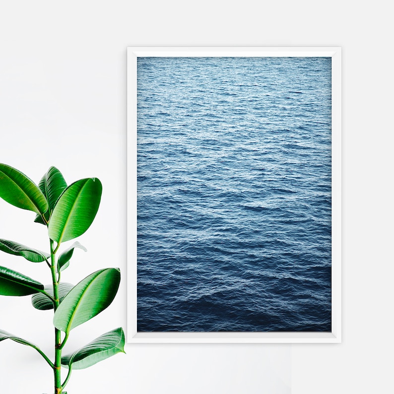 Ocean Wall Art Blue Ocean Landscape Photography Nature Wall Art Scandinavian Poster Modern Minimalist Art Minimal Printable Wall Art