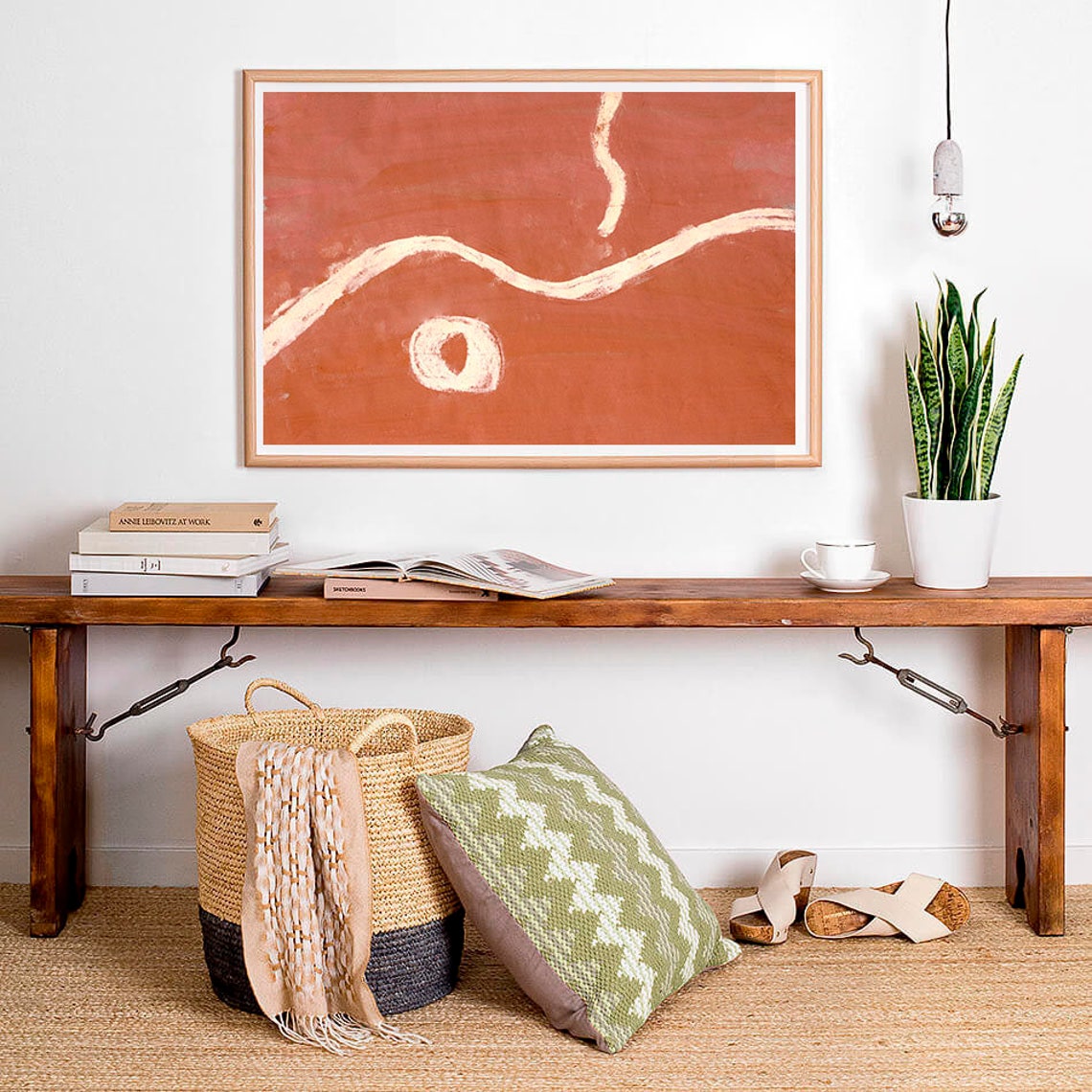 Burnt Orange Abstract Art Burnt Sienna Print Large Canvas Etsy