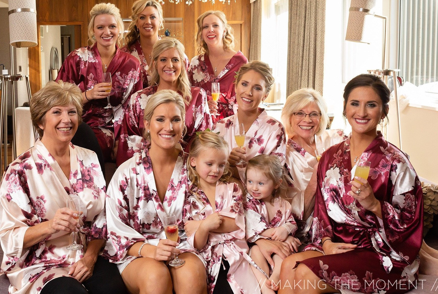 burgundy bridesmaid robes