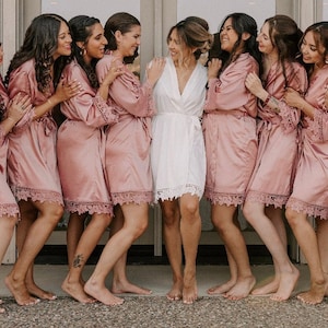 Dusty Rose Bridesmaid  Robes, Personalized Bridesmaid Robes Set, Bridesmaid Gifts, Bridal Party Robes, Bachelorette Party Robe, Wedding Robe