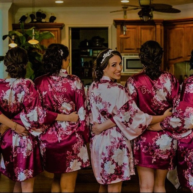 PEONY Bridesmaid Robes Bridesmaid Gift Bridesmaid Proposal Floral Robes Bridal Party Robes Wedding Robes image 9