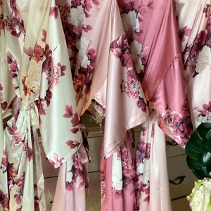NEW Colors!Dusty Rose Bridesmaid Robes | Bridesmaid Gifts | Bridesmaid Proposal| Kimono Robes | Bridal Party Robes | Wedding Robes