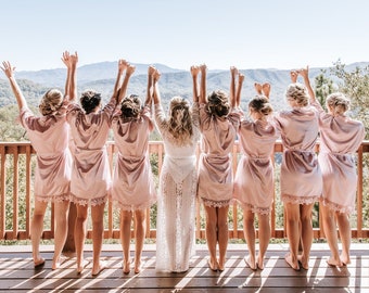 Silk bridal party robes discount