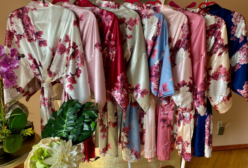 NEW Colors Bridesmaid Robes Floral Kimono Robe Bridal | Etsy