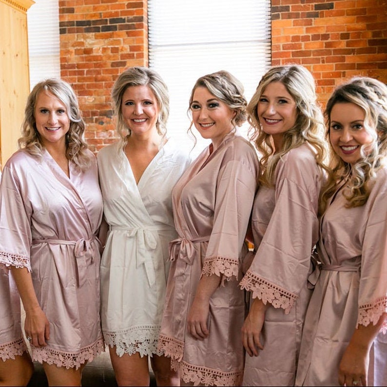 Bridesmaid Robes Set of 456789101112131415 Silk Etsy