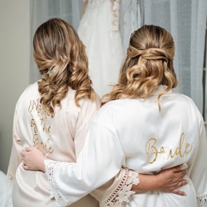 Lace Satin Bridesmaid Robe: Bridal Party Wedding Robe Mother of The Bride Robes