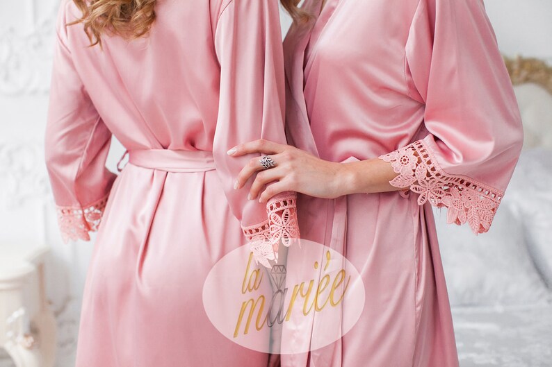 25 MULTI ORDER DISCOUNT Satin Bridal Robes Customized Robe Etsy
