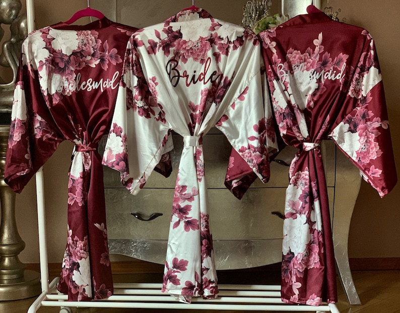 PEONY Bridesmaid Robes Bridesmaid Gift Bridesmaid Proposal Floral Robes Bridal Party Robes Wedding Robes image 1