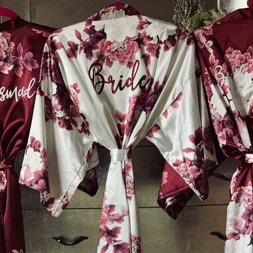 burgundy bridesmaid robes