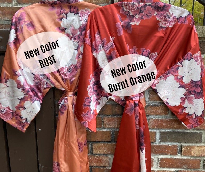 New! Bridesmaid Gift, Floral Bridesmaid Robes, Wedding Robe, Bridal Party Gift, Bridesmaid Robe, Satin Robe, Bridal Party Robes, Kimono 