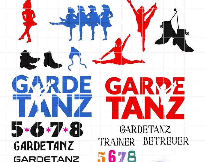 Shadow Sport - MEGASET GARDE Gardetanz - including decoration as svg dxf plot file plotter file and png for printing