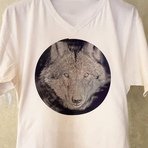SPIRALOO Wolf - die LineArt Spirale aus einer Linie - nur dunkle Folie heller Stoff bitte Beschreibung lesen