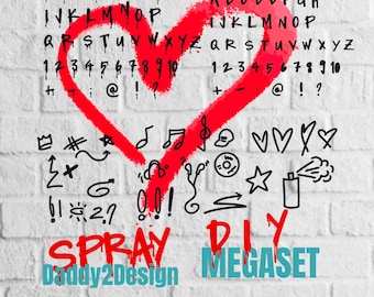 CONJUNTO SPAY Mega D.I.Y (2 x caracteres especiales ABC y más de 20 símbolos)