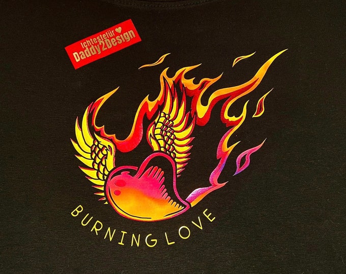 BURNING LOVE / the cool burning heart plot file svg dxf cutfile