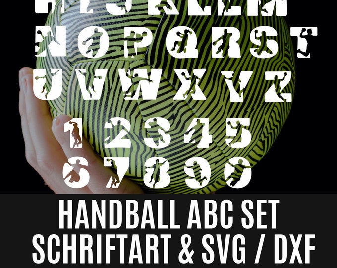 HANDBALL ABC as font AND plot file svg and dxf