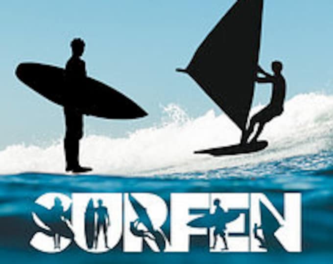 SURF SURFING Shadow font incl. Trash & Splash