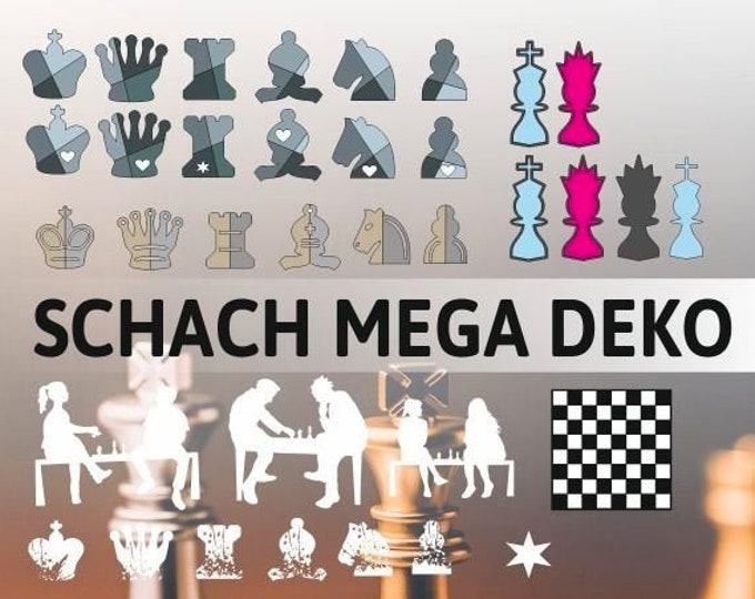 SCHACH MEGA DEKO, as svg, dxf plot file plot file and png to print